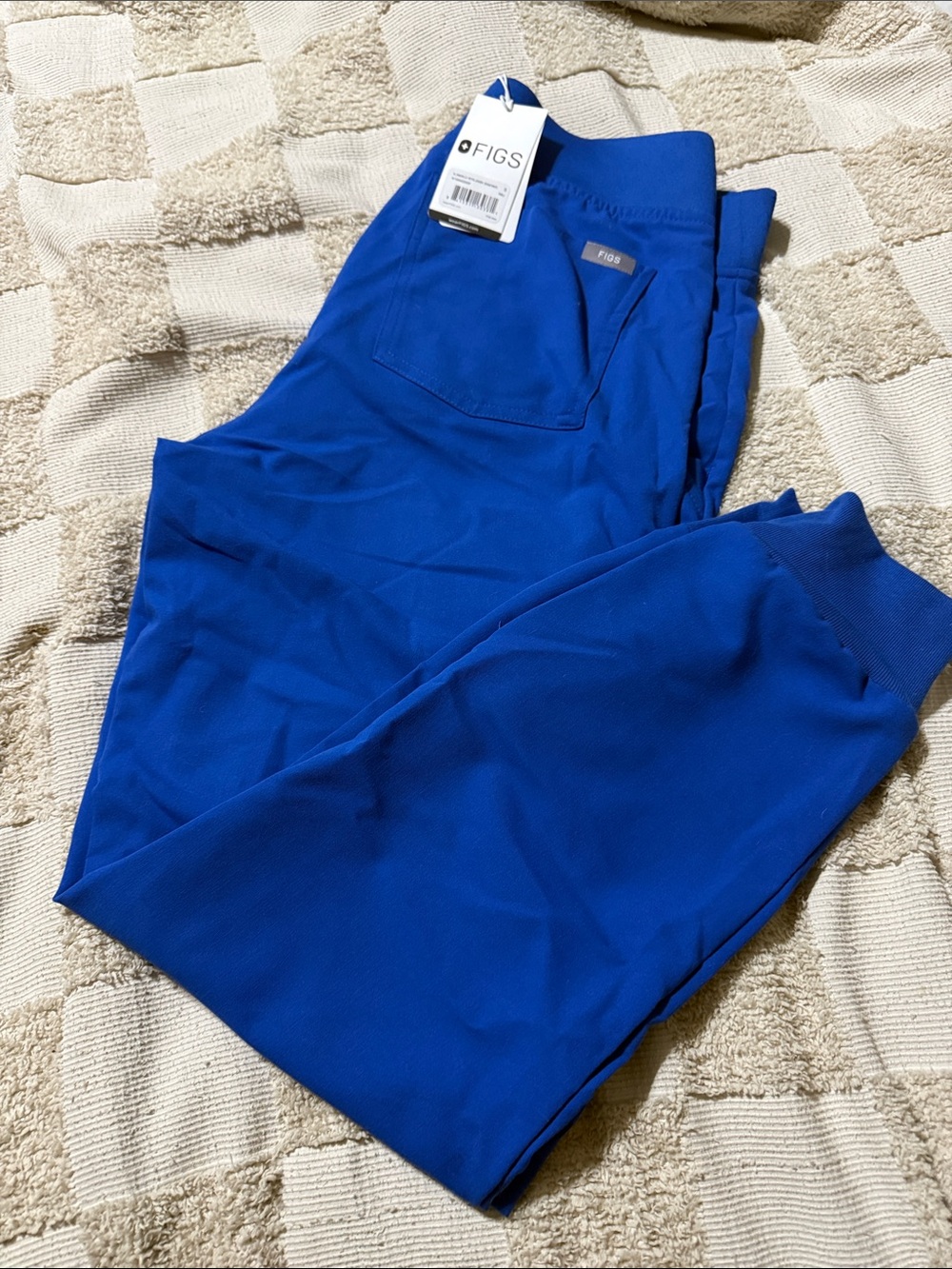 Figs Blue Jogger Scrub Pants small petite NWT